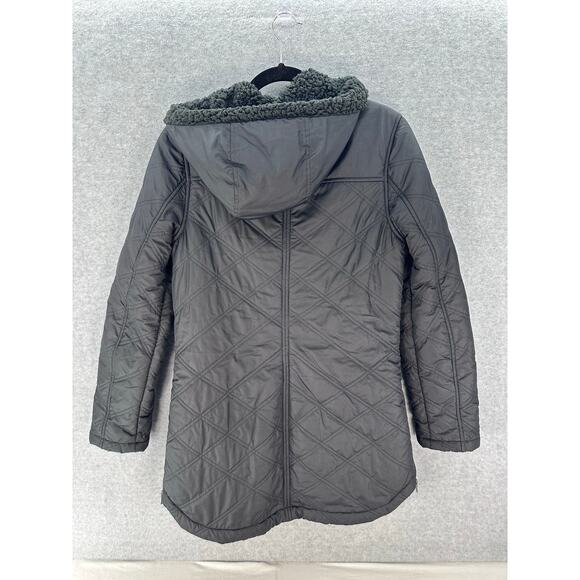 Prana Women's sz XS Esla Coat Black Fleece Quilted Comfort Parka Cozy Outdoors - Picture 6 of 12